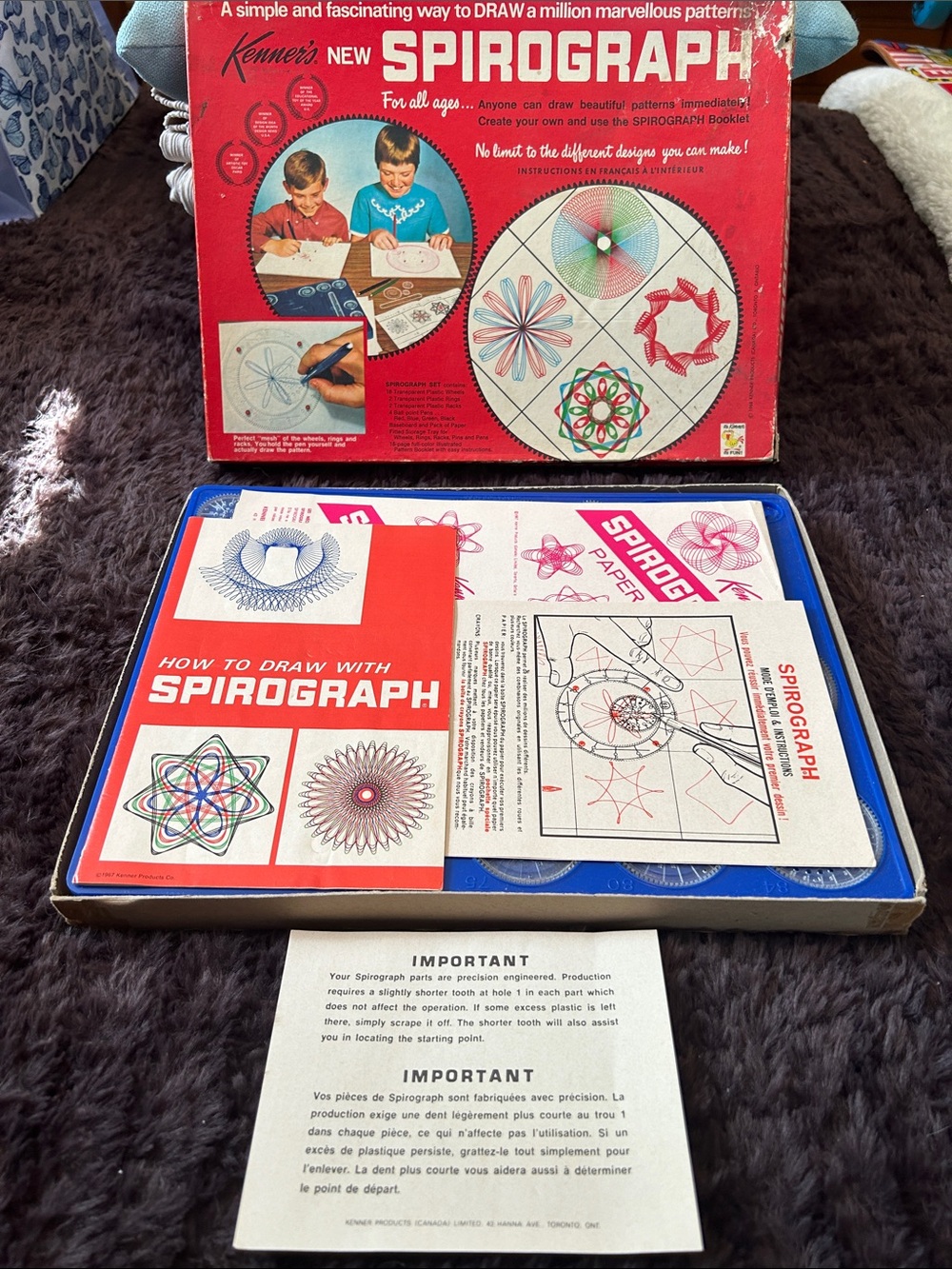 Kenner Spirograph Drawing Set – Red Pattern Designer 1968